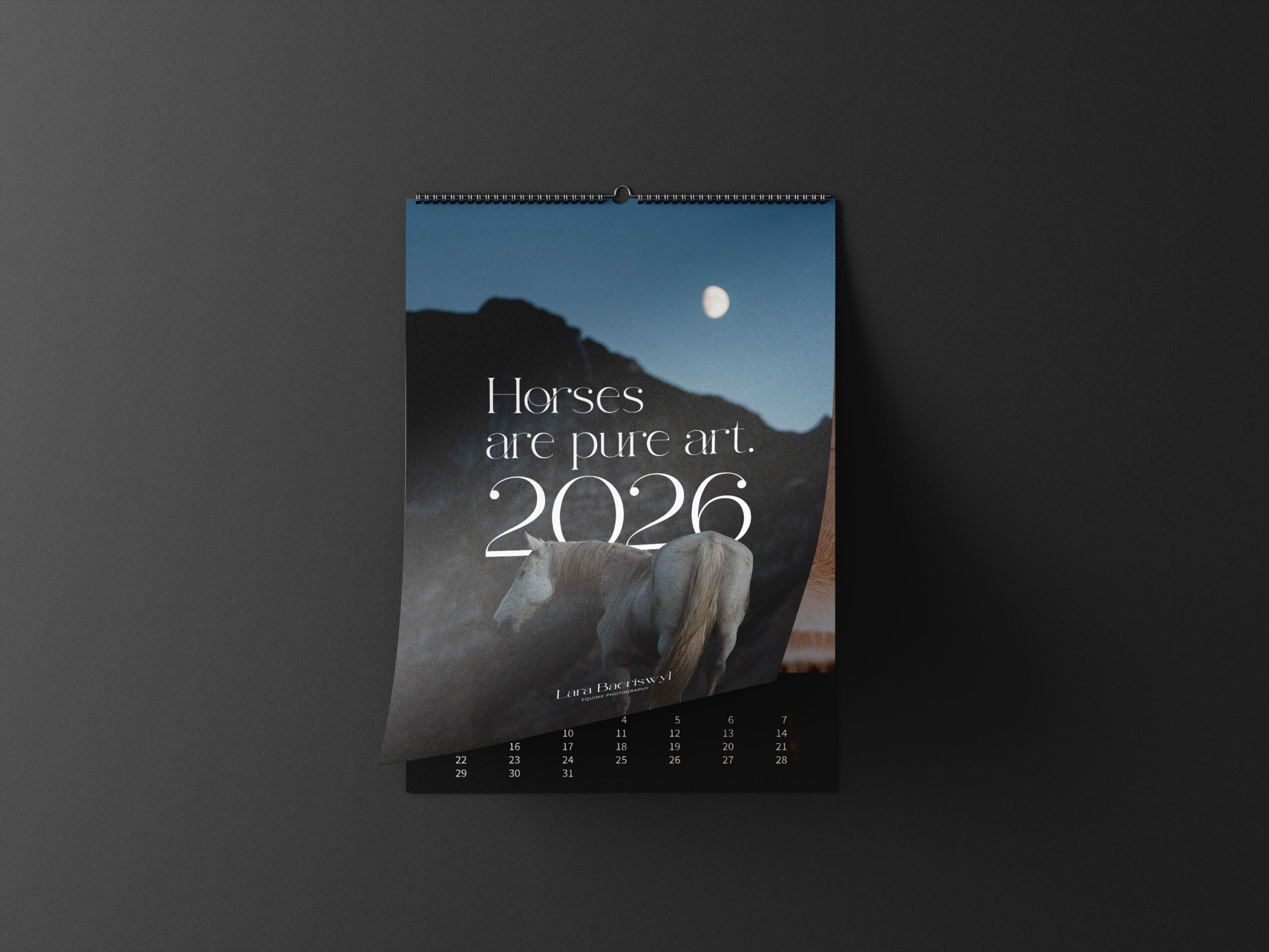 2026 calendar «Horses are pure art.»